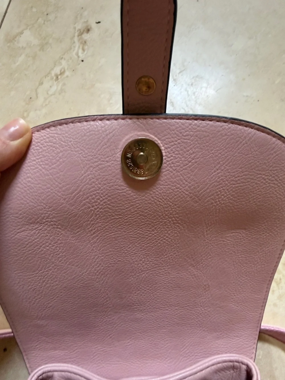 Source Unknown Blush Pink Faux Leather Backpack with Gold Hardware